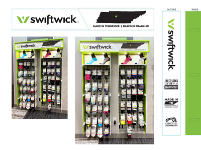 Swiftwick Branded B2B & B2C Displays apparel b2b b2c backdrop design display graphic design indesign poster product shirt storefront tradeshow