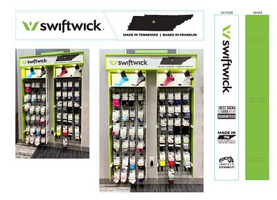 Swiftwick Branded B2B & B2C Displays apparel b2b b2c backdrop design display graphic design indesign poster product shirt storefront tradeshow