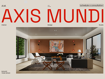 Axis Mundi – interior design studio architecture clean design furniture home page interior interior design interior studio landing page luxury minimal minimalist red typography ui ui design ux ux design web design website