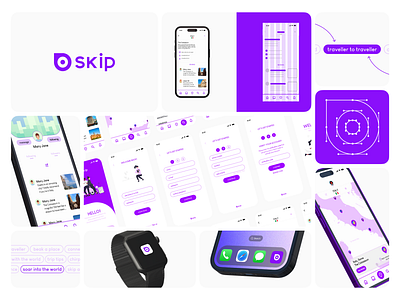 Skip aplicativo app branding design gráfico graphic design identidade visual illustrations interface logo social media travel ui uiux design viagens visual identity