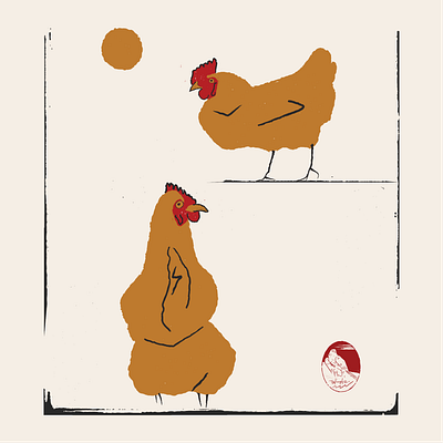 Chickens chickens digitalart digitaldesign graphicdesign illustration illustrator retro texture vector vintage