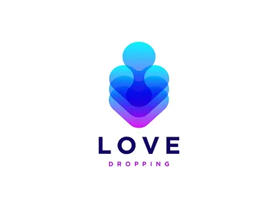 Love Dripping Logo abstract brand branding business colorfull design identity illustration logo love symbol technology ui vector