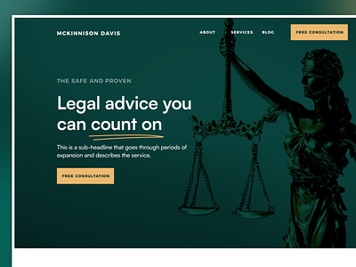 Legal Template for Lawyers - Figma Web Design design figma green lawyer legal site web web design website white yellow