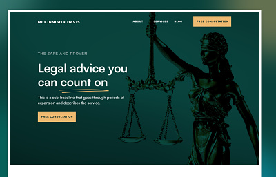 Legal Template for Lawyers - Figma Web Design design figma green lawyer legal site web web design website white yellow