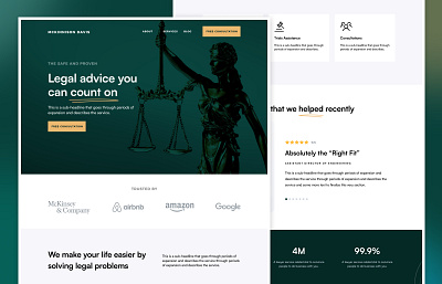 Legal Site Template in Figma design lawyer legal ui web web design website white