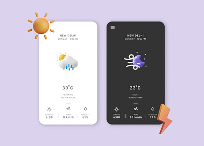 Weather UI app concept design graphic design ui uidesign uiux userinterface weather