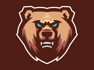 Wild Bear Mascot Logo animal logo bear bear esport bear logo bear mascot design esport esport logo illustration logo mascot logo vector