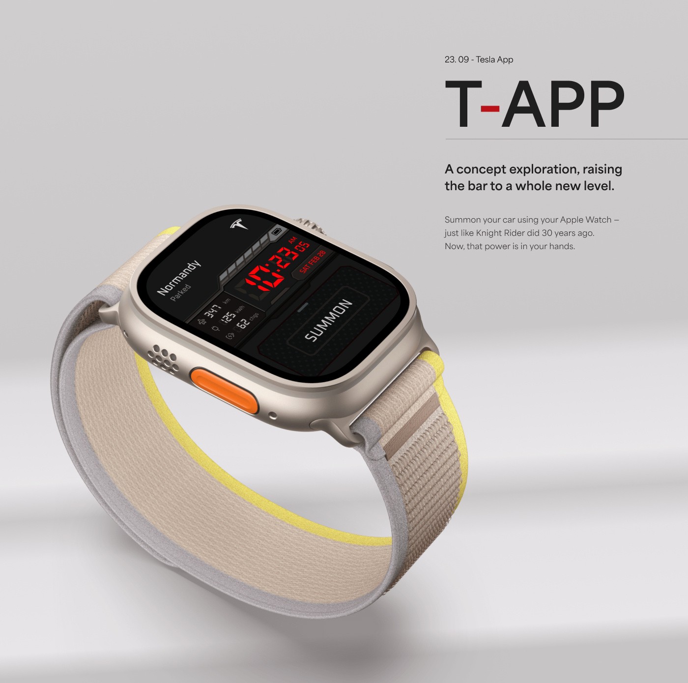 Tesla App Concept for Apple Watch app design appdesign apple ios ios app iphone pro iphone15 mobile mobile design product product design productdesign tesla ui ux uxui watch watch face