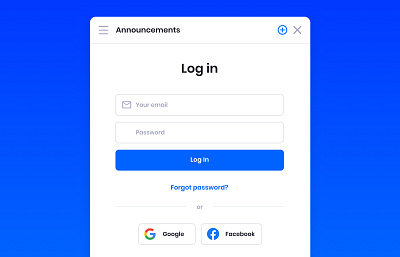 Log In Widget for Website app branding clean design flow log in login onboarding sign up signin ui web white