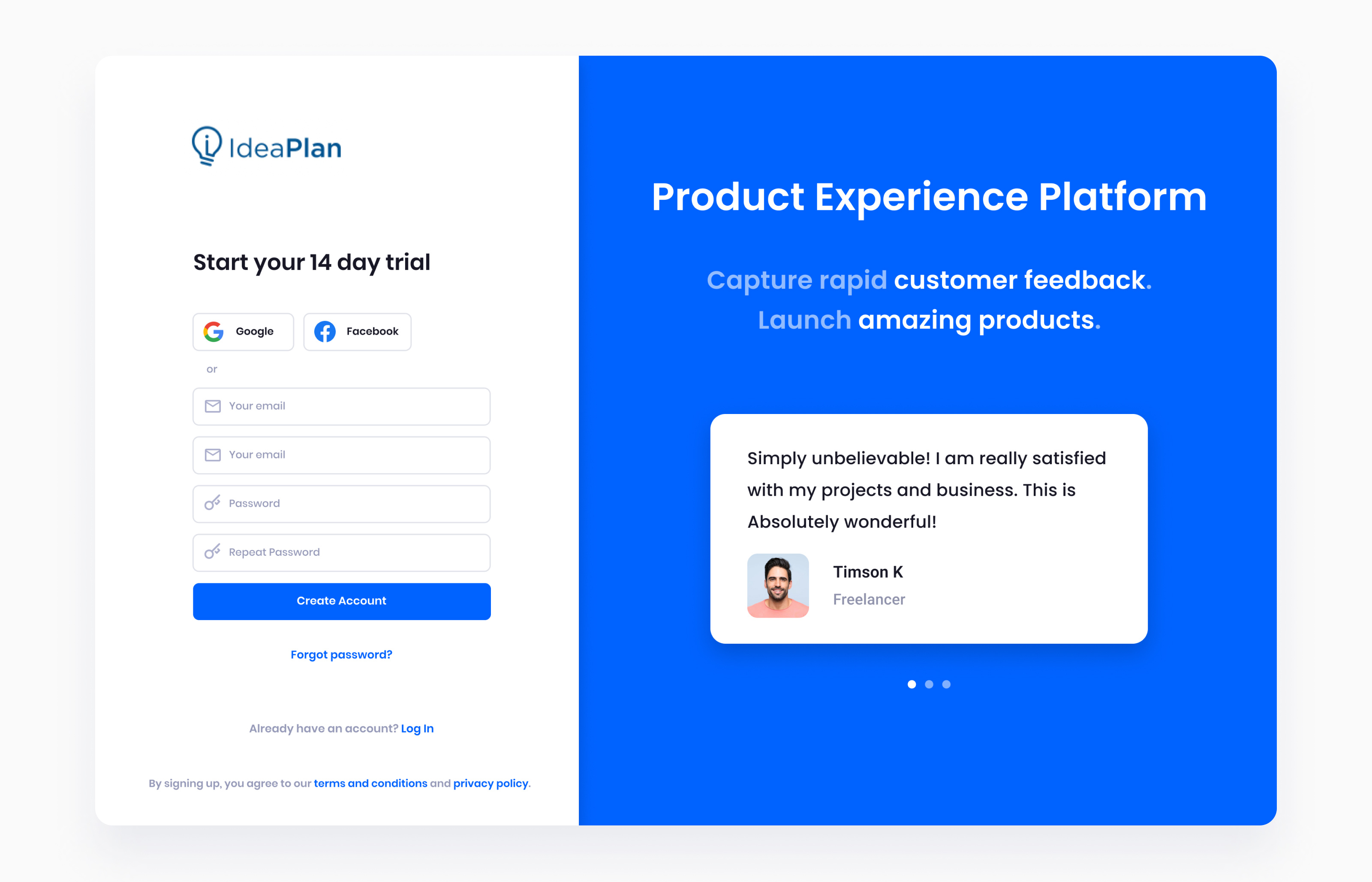 Onboarding Sign Up flow for SaaS app clean design log in login onboarding sign up signup ui web white