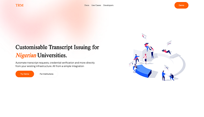 TRM Landing Page Design design edtech figma gradient illustration landing page nigeria ui website