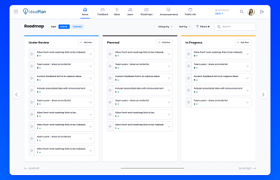 Roadmap UI with Columns Structure app clean columns design management projects roadmap status trello ui website white