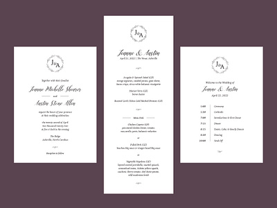 Custom Wedding Suite for Jeanne & Austin design graphic design invitation logomark monogram stationery suite wedding