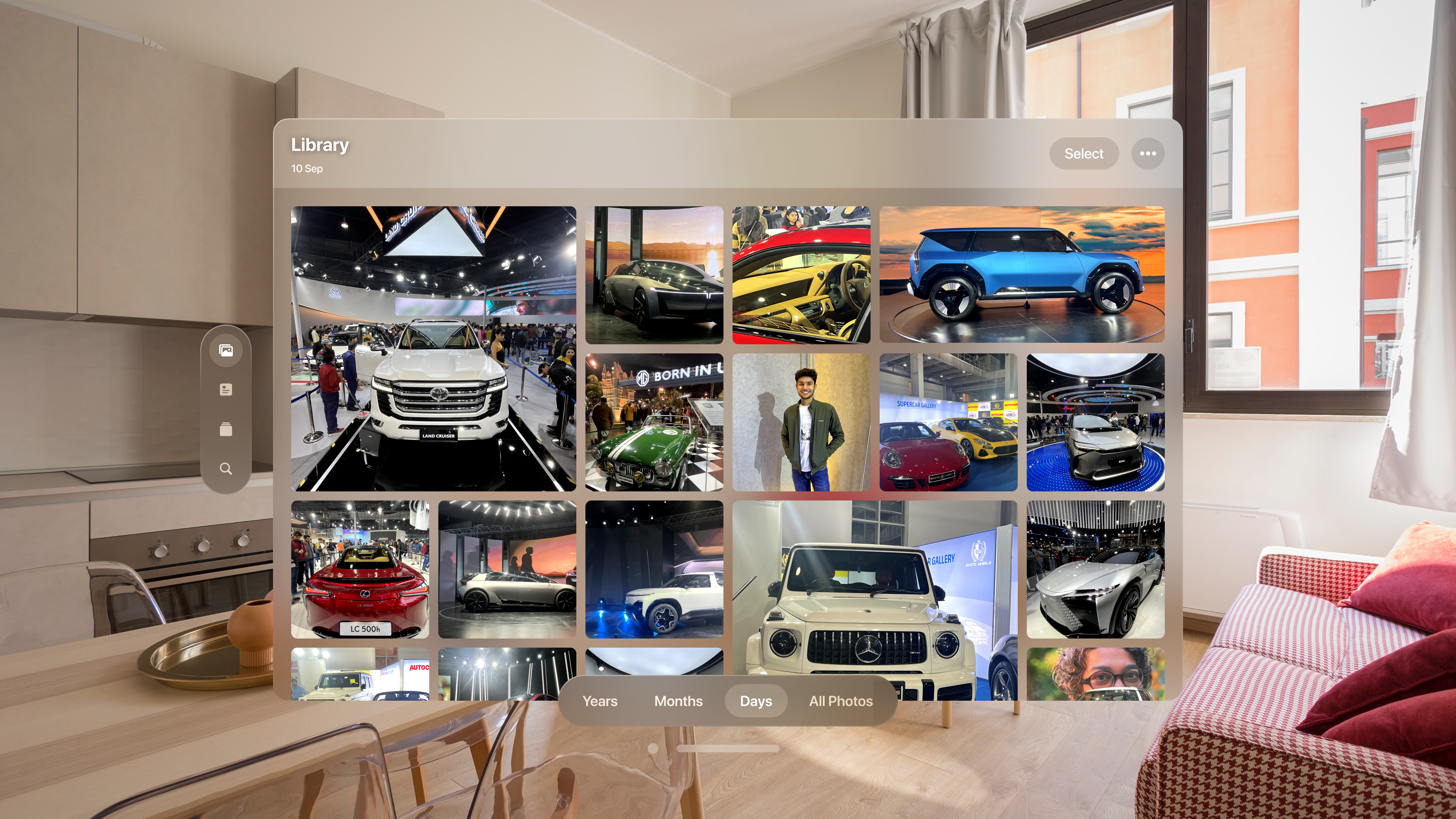 Photos App(Vision OS)- Spatial UI figma photos photos app spatial design spatial ui ui ui design uiux ux vision os vision ui