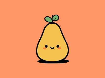 Cute Pear Fruit Vector Illustration freebies