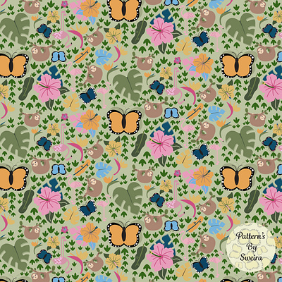 Tropical Half Drop Repeat Pattern adobe illustrator half drop repeat pattern tropical vector