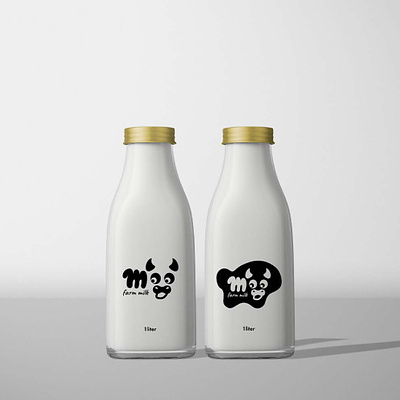 Farm Milk Logo branding cow farm illustation logo milk moo packaging
