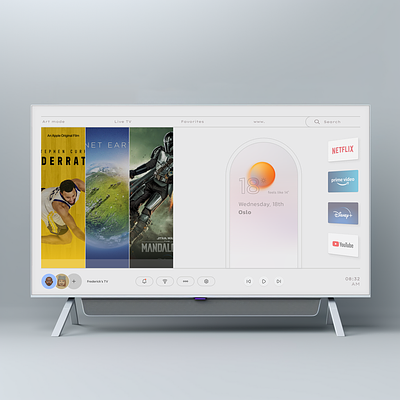 Smart TV UI concept dashboard figma human machine interface illustrator interface smarttv ui