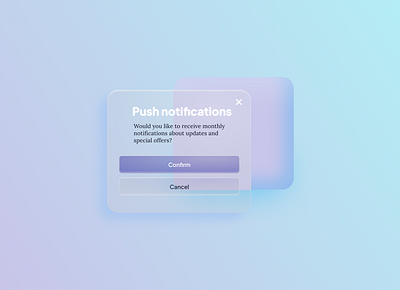 Glasmorphism Pop-Up design interface ui user ux