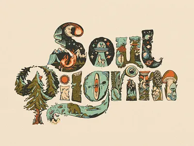 Soul Pilgrim Illustrated logo design illustration lettering logo nature outdoors vector