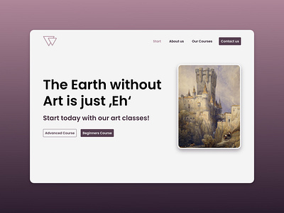 Art School Landing Page art art school artclasses landing page ui ux webapplication webdesign