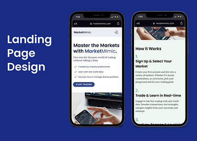 MarketMimic Landing Page Concept graphic design landing page mobile first ui ux web web design