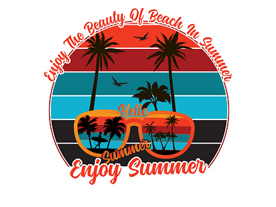 Summer T-shirt Design branding design graphic design illustration logo suggested design summer surfing surt typography vector