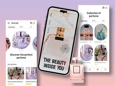 ScentScape: Discover Fragrance Digitally. Dive into Aromas. beauty e commerce e commerce app e commerce design ecommerce ecommerce ui fluttertop fragrance luxury mobile app mobile app design online shop perfume perfume app perfume branded perfume e commerce perfume shop perfume store product page uiux