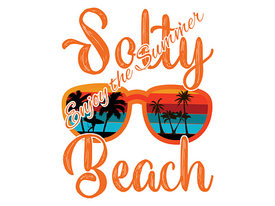 Summer T-shirt Design beach branding design graphic design illustration logo suggested design summer typography vector