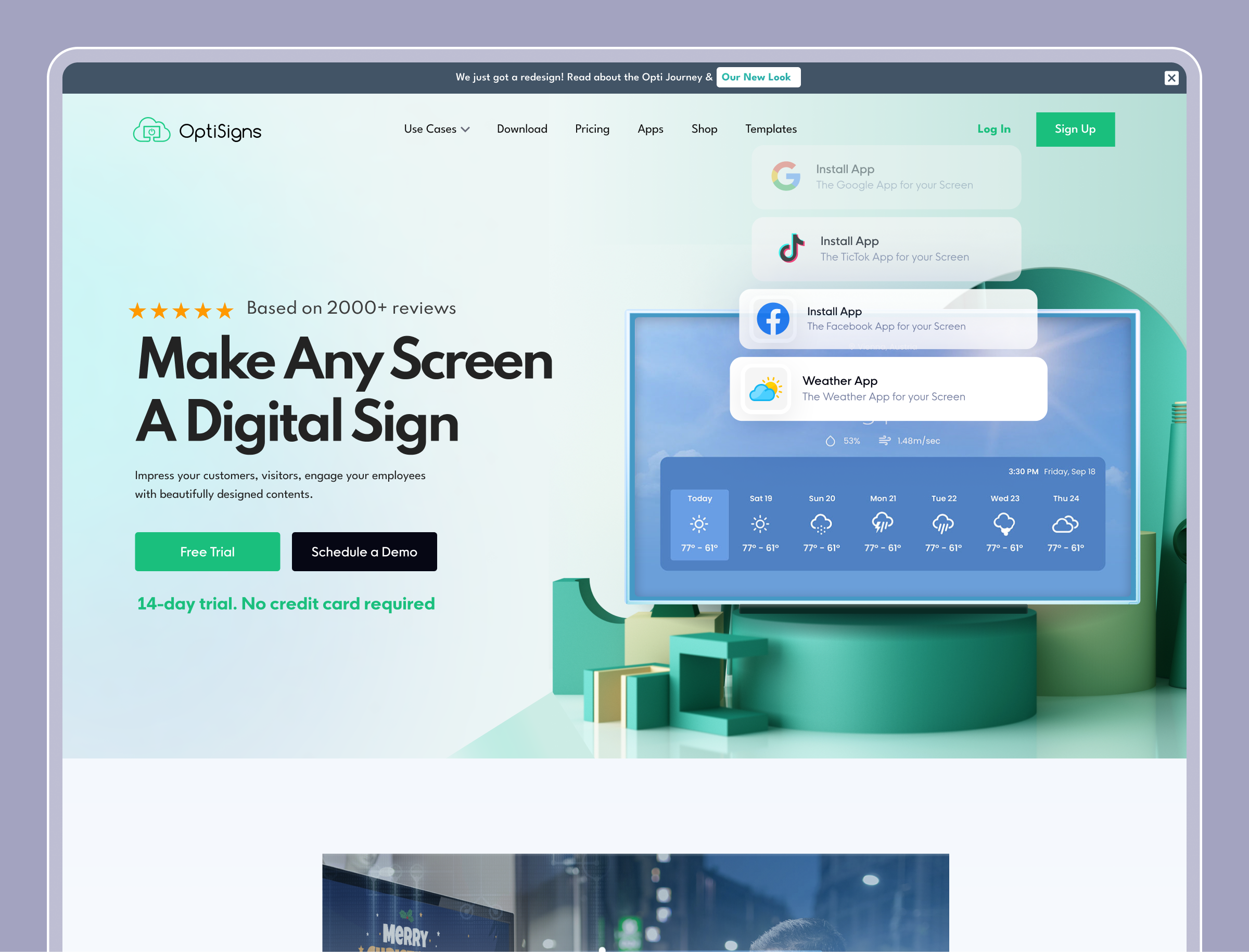 OptiSigns Website Design Concept 2 agency animation branding digital graphic design home page inspiration landing page logo motion graphics muslim popular product ripon service social trendy ui design ux design website