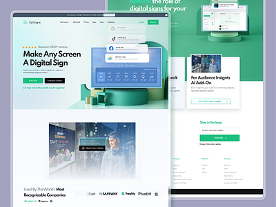 OptiSigns Website Design Concept agency animation branding creator digital generate graphic design inspiration landing page logo muslim popular ripon service social trendy ui design ux design web app website