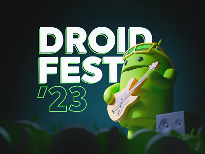 Droidfest '23 - Event Cover 3d 3ddesign androidevent digitalart droidfest eventcover eventpromo graphicdesign visualart