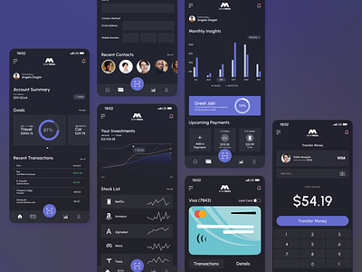 🌙 Banking Mobile App Design banking dark mode mobile ui