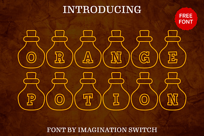 Orange Potion - Free Font branding color font colorful font creative font design graphic design illustration orange potion vector
