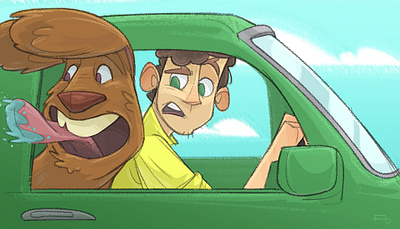 Car Ride with Jack illustration