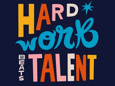 Hard Work Beats Talent design digital illustration fender fresco hand drawn illustration ipad lettering procreate quote type vaughn vaughn fender
