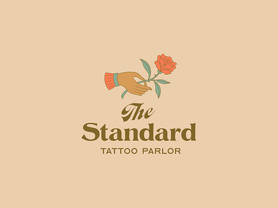 just your standard tattoo joint branding design flash hand illustration logo parlor rose tattoo traditional typography vintage
