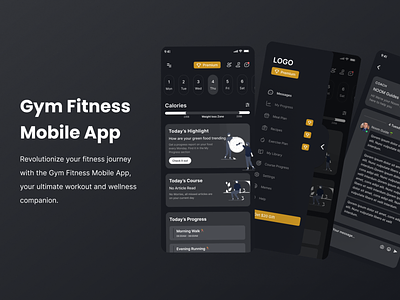 Fitness App UI Design (Dark Mode) app design dark mode dark mode app fitness app gym app