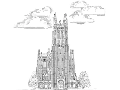 Duke University Chapel Illustration baptism chapel drawing duke illustration invitation procreate