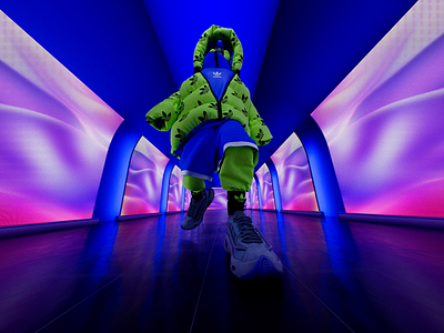 ADIDAS OZWORLD CAMPAIGN #5 3d 3d animation adidas avatar blue corridor marvelous designer ozworld trefoil walk cycle