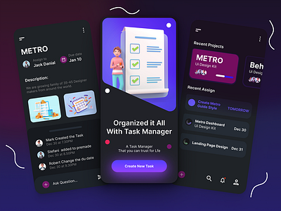 Task Management Mobile Apps Design appdesign apps design design mobile app mobile ui task management ui ui design uidesign uiux userexperience userinterface uxdesign