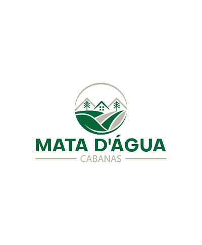 MAT D'AGUA CABANAS design graphic design hill house logo vector