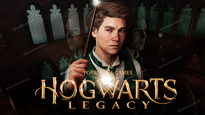 YOUTUBE THUMBNAIL design game gaming hogwarts poster thumbnail youtube thumbnail