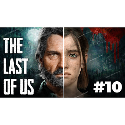 the last of us thumbnail design blood design ellie face gfx graphic graphics moon night the last of us thumbnail tlou vs