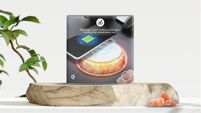 Himalayan Salt Wireless Charging Pad branding concept development creative direction creativity design electronics graphic design health mockup wellness