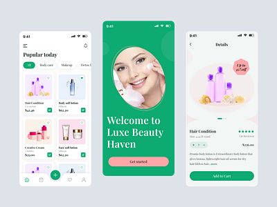 Skincare Mobile App app app design clean cosmetics ecommerce mobile app mobile skincare natural online shop product details shop shopping app skin skin care skincare marketplace store app ui uiux uiux design ux