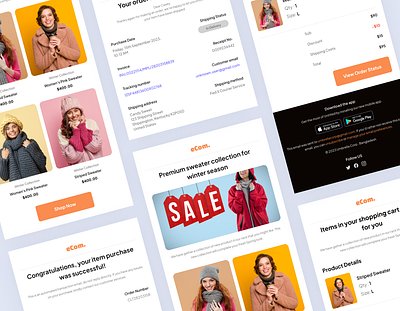 E-commerce Email Template ecommerce email email campaign email marketing email newsletter email receipt email template invoice mailchimp newsletter order payment payment process product shipping ui kit uidesign uiux web web design
