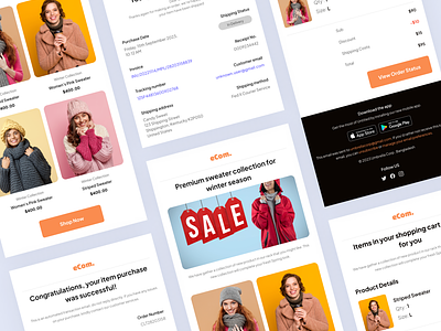 E-commerce Email Template ecommerce email email campaign email marketing email newsletter email receipt email template invoice mailchimp newsletter order payment payment process product shipping ui kit uidesign uiux web web design