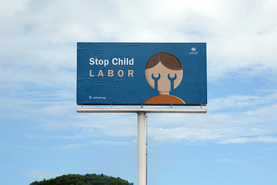 Stop Child Labor Campain advertising graphic design