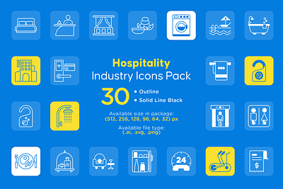 Hospitality Industry Icons Pack boutique hotel cottage hospitality hostel hotel icon icon pack icons industry motel resort villa